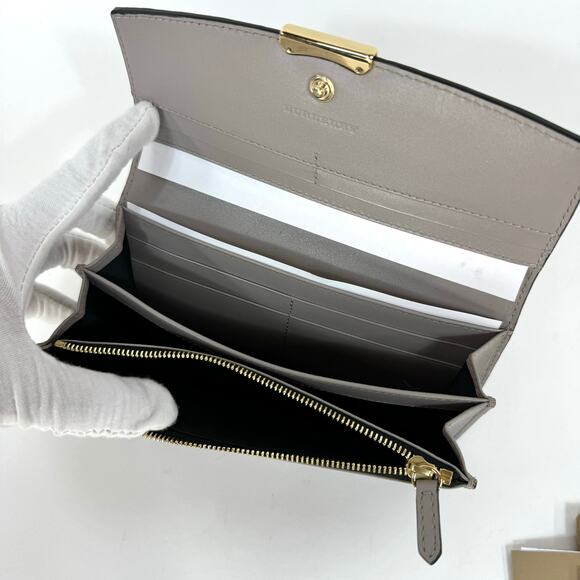 Burberry Embossed Nova Check Grain Porter Continental Grey Wallet NEW Envelope - Picture 6 of 7